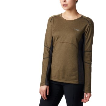 Columbia Mount Defiance Long Sleeve Knit, Sudaderas Verde Oliva Negros Para Mujer | 387926-DFU